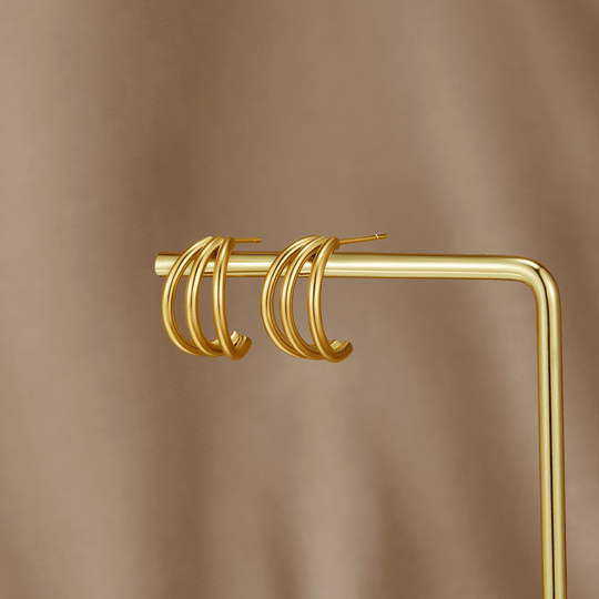 Anaya Triple Gold Hoop Earrings