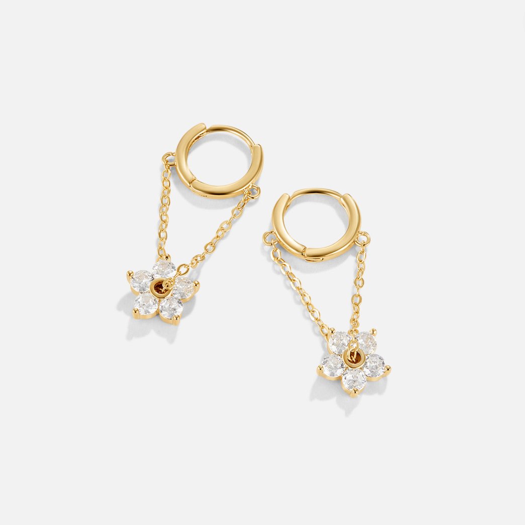 Blooming Petal Crystal Earrings