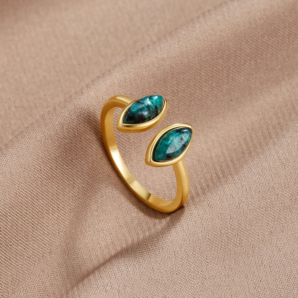Gold Jade Green Wrap Ring