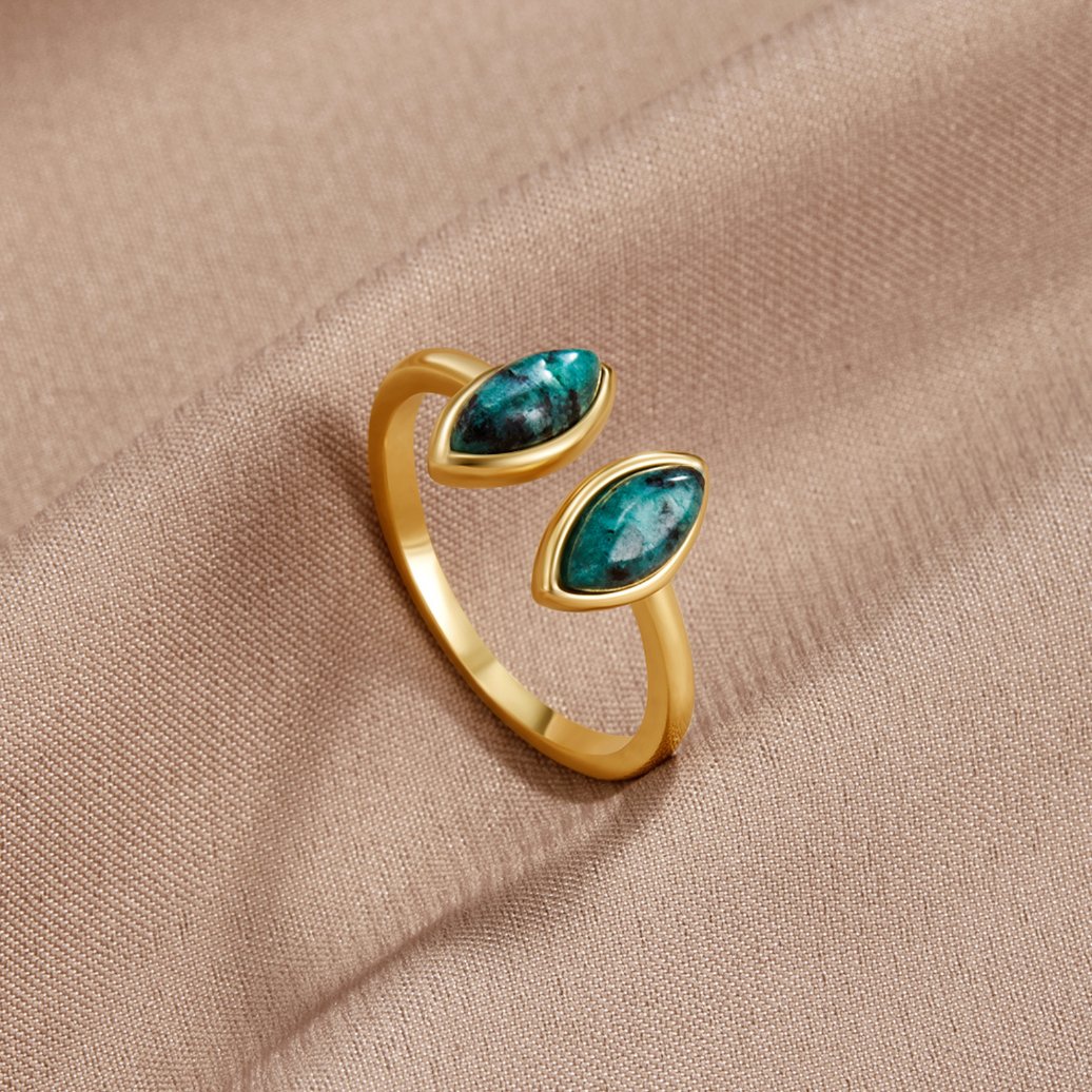 Gold Jade Green Wrap Ring