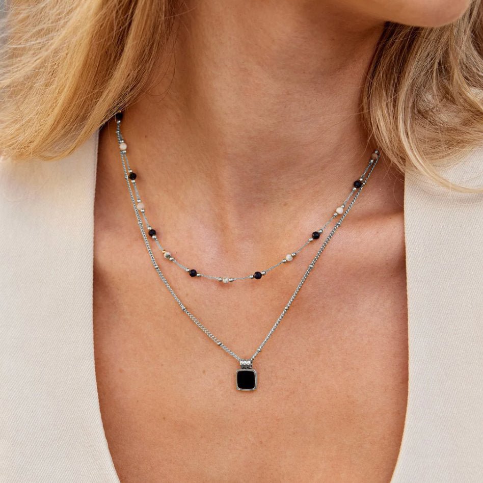 Lucia Black Pendant Necklace