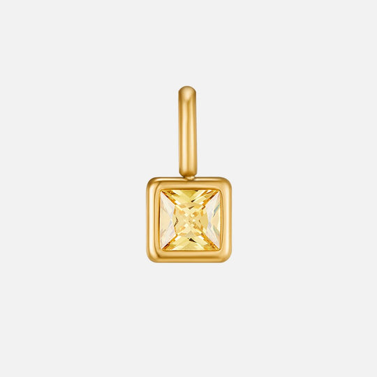 Square Pendant Birthstone Necklace